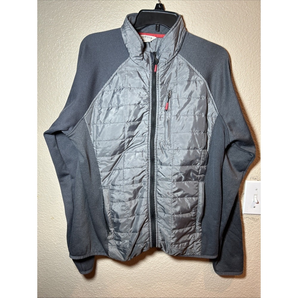 Orvis Mixed Media Quilted Lightweight Puffer Jacket Gray Men's Size Large